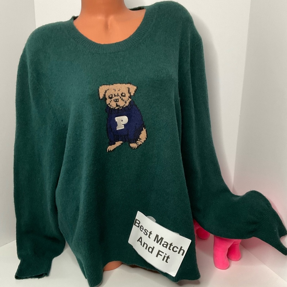 Victoria’s Secret PINK XXL Dog Logo Sweater Long-sleeve Pullover Crewneck Fluffy